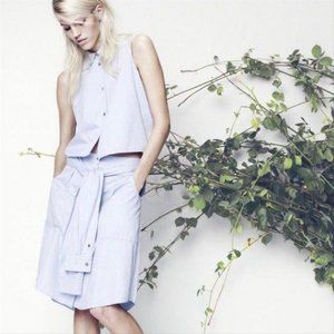 Alexander Wang ‎Cotton Polin Sleeve Tied Skirt